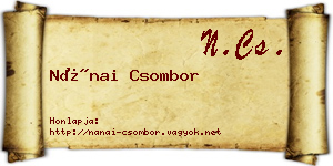 Nánai Csombor névjegykártya
